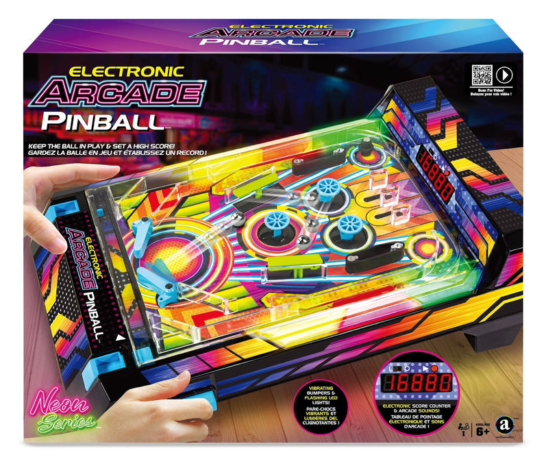 Electronic Arcade Pinball, Vibrating Bumpers and LED Lights, Ages 6+ E9