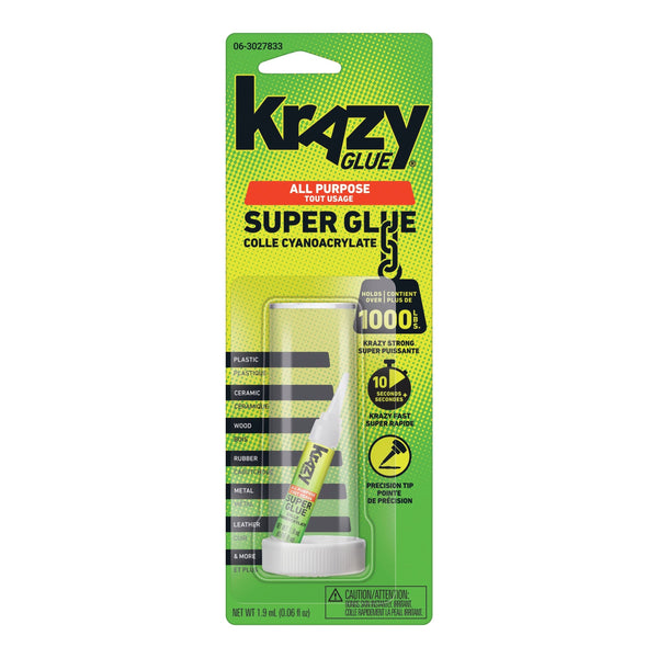 Elmer's Instant Krazy Glue All-Purpose Adhesive, Bonds Rubber/Plastic/Metal/Ceramic, Clear, 2-mL E3