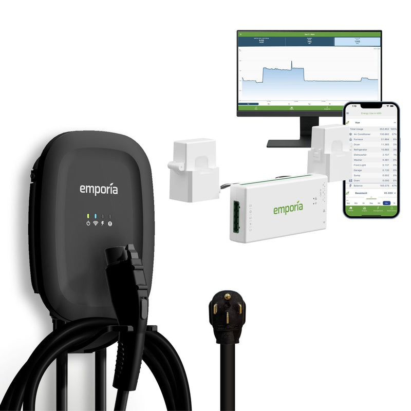 Emporia 40A Wi-Fi Level 2 NEMA 14-50 J1772 EV Charger with Load Management Z1