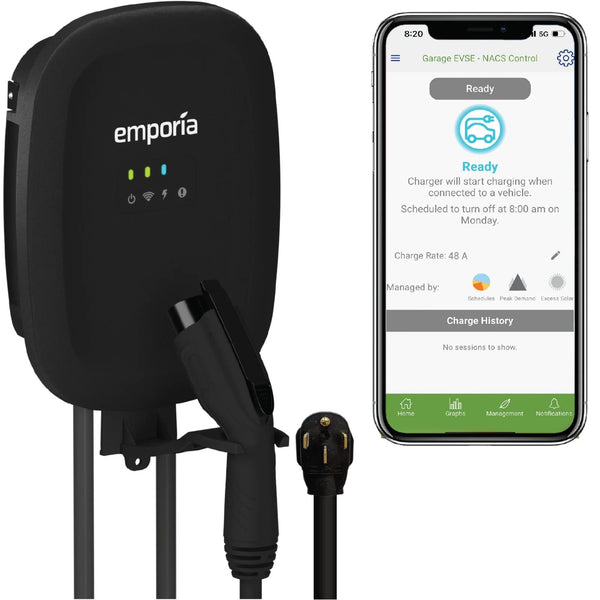 Emporia 40A Wi-Fi Level 2 NEMA 14-50 J1772 EV Charger G3
