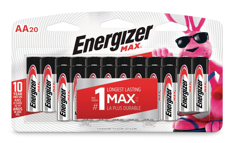 Energizer Max 20-pk AA Alkaline Batteries, Long Lasting, All Purpose M1