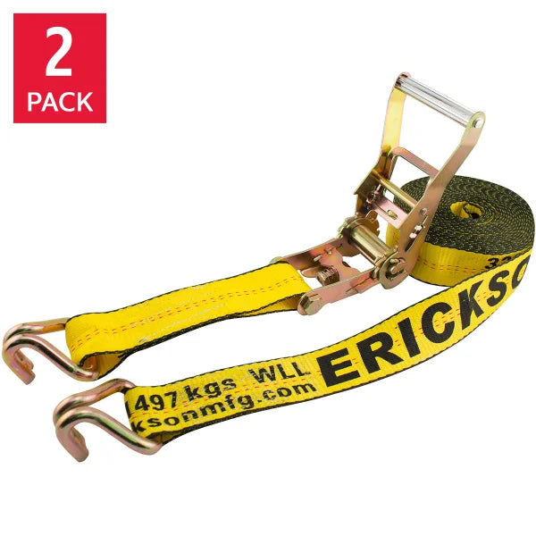 Erickson 8.2 m (27 ft.) Ratchet Strap with Double J Hooks 2-pack L5