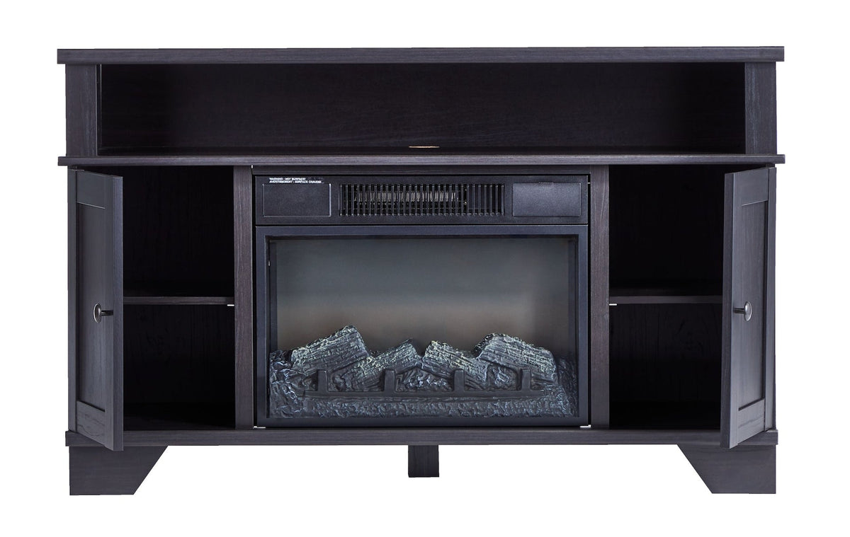 For Living Hamilton Electric Fireplace TV Stand, 44.5-in, 1500W, Brown Cappucino