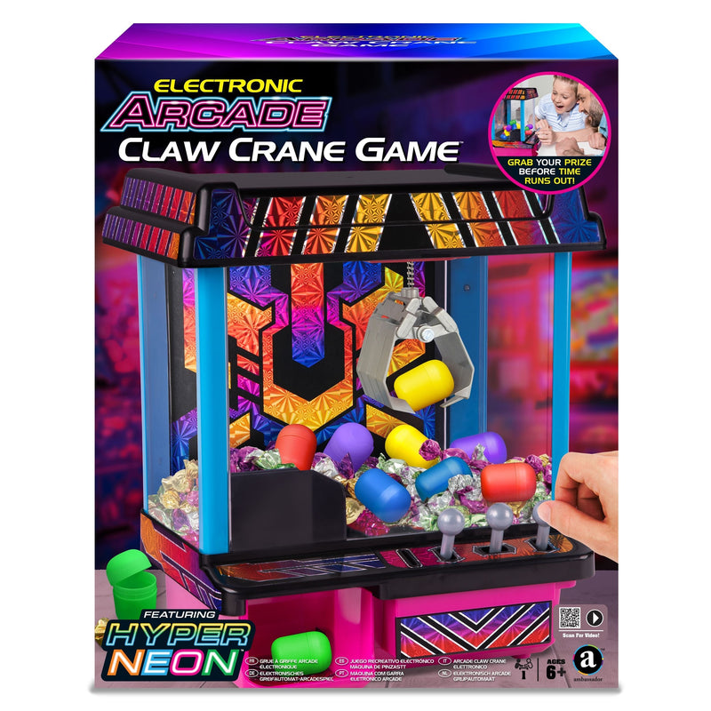 GAME Hyper Neon Series Electronic Arcade Claw Crane for Ages 6+ I0