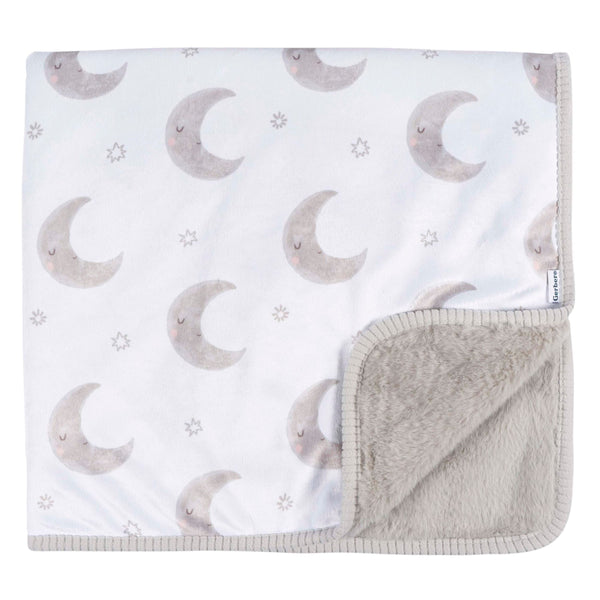 Gerber Childrenwear 2-Ply Celestial Moons Ultra-Soft Plush Blanket for Babies C3
