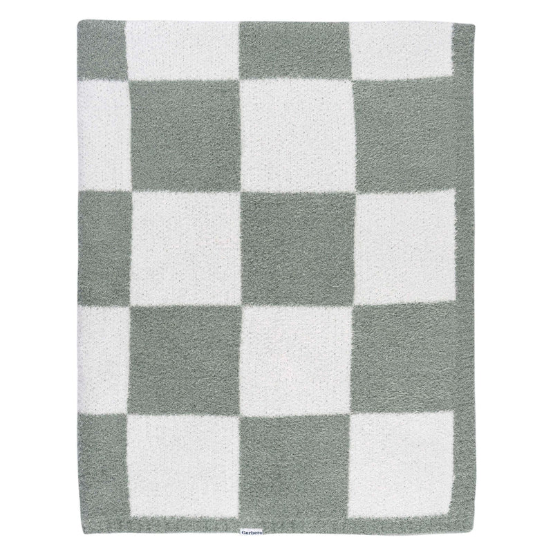 Gerber Childrenwear Green Checkered Silky Mink Baby Blanket P9