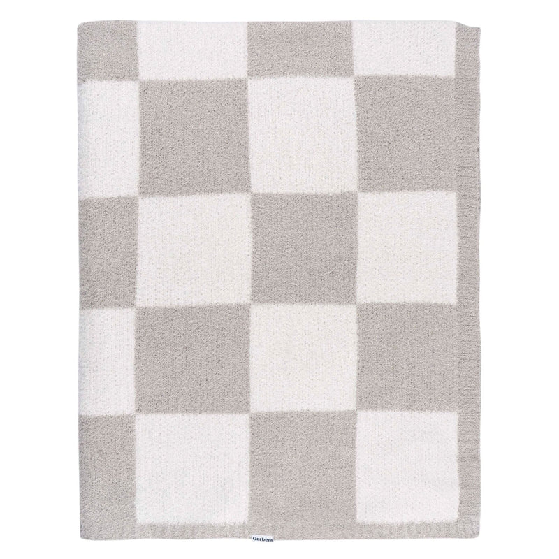 Gerber Childrenwear Tan Checkered Silky Mink Baby Blanket R4