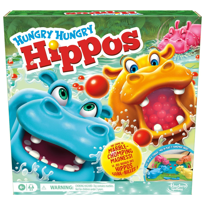 Hasbro Hungry Hungry Hippos Classic Family Board Game, Bilingual, Ages 4+ T1