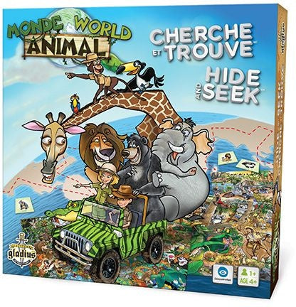 Hide and Seek Animal World Family Board Game, Bilingual, Ages 4+ Q5