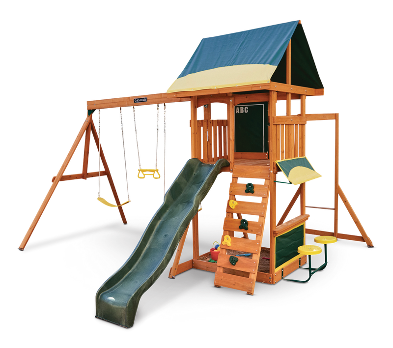 KidKraft Brightside Outdoor Cedar Wooden Swing/Play Set, Ages 3-10 E5