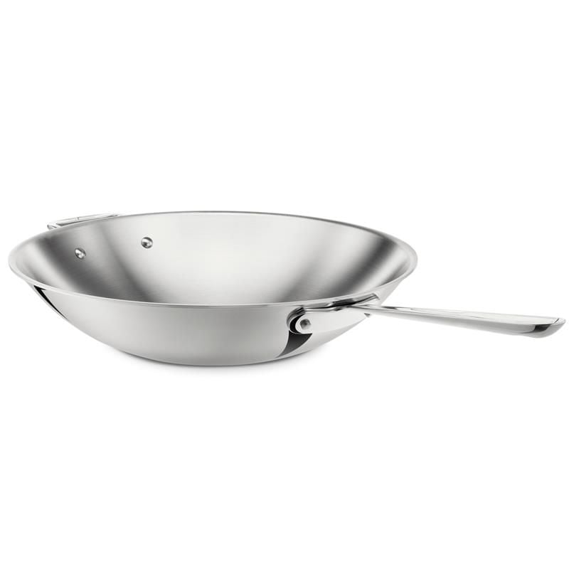 Lagostina 3-Ply Clad Commercial Wok Fry Pan, 32-cm