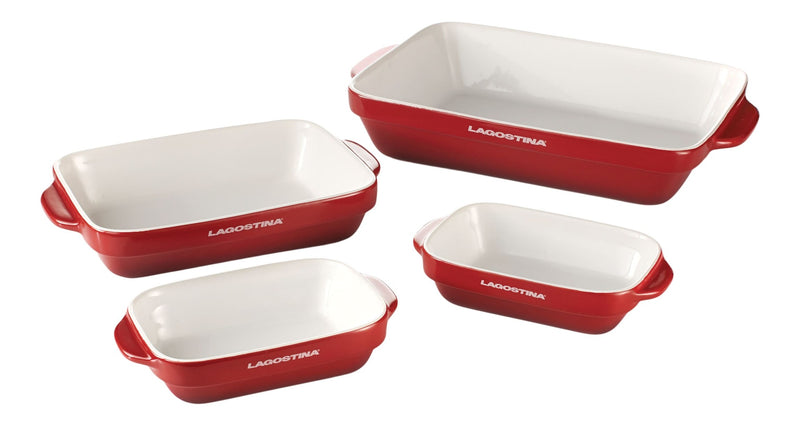 Lagostina Ceramic Bakeware Set, Red, Assorted Sizes, 4-pc Z1
