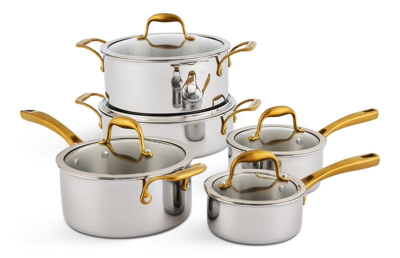 Lagostina Finezza 5-Ply Clad Stainless Steel Cookware Set, 10-pc E7