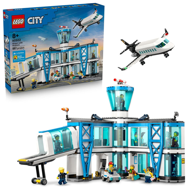 LEGO City Airport With Airplane Building Set - 60502, 887-pcs, Ages 8+ X3