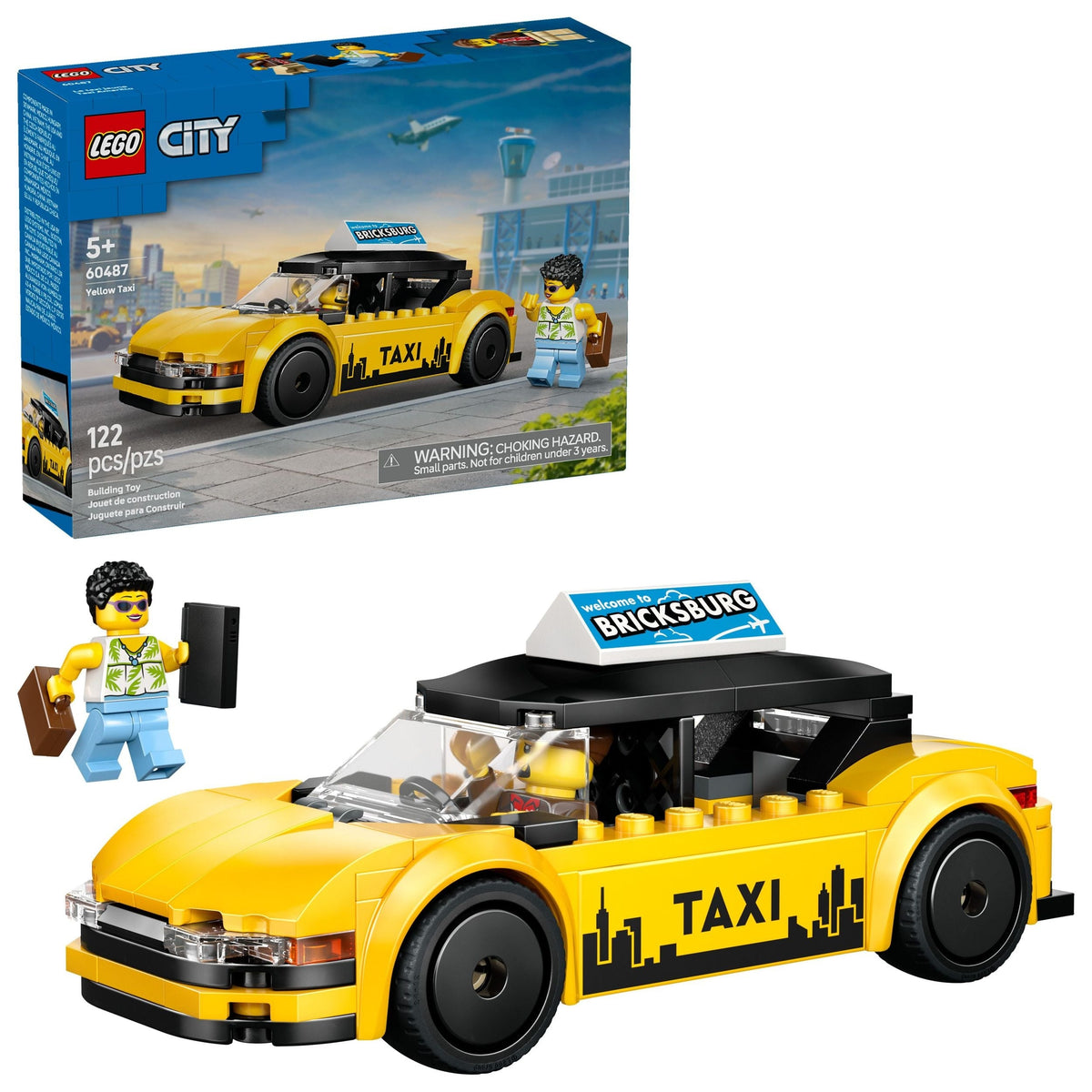 LEGO City Yellow Taxi Building Set - 60487, 122-pcs, Ages 5+