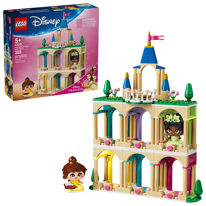 LEGO Disney Princess Mini Belle & Tiana with Castle Toy Building Set - 43291, 358-pcs, Ages 5+ J2