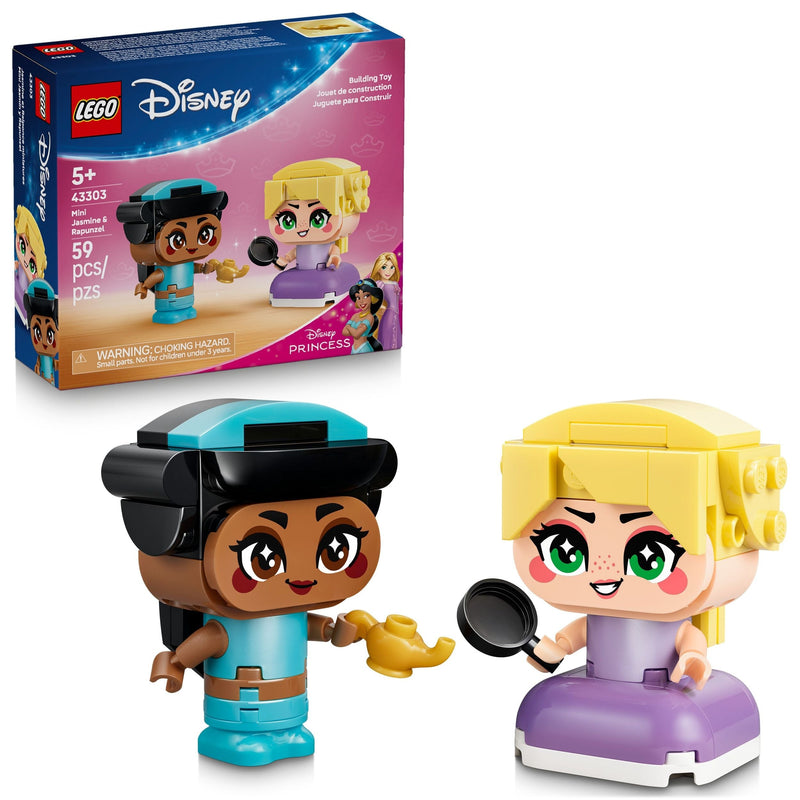 LEGO Disney Princess Mini Jasmine & Rapunzel Toy Building Set - 43303, 59-pcs, Ages 5+ G4