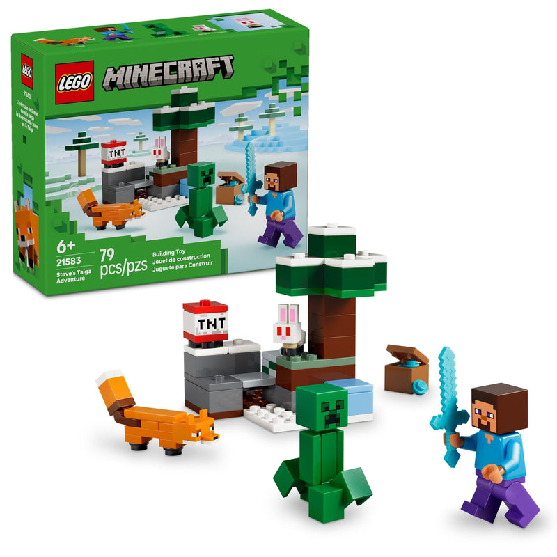 LEGO Minecraft Steve’s Taiga Adventure Toy Building Set - 21583, 79-pcs, Ages 6+ Z2
