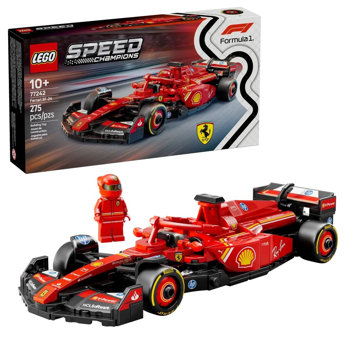 LEGO Speed Champions Ferrari SF-24 F1 Race Car - 77242, 275-pcs, Ages 10+