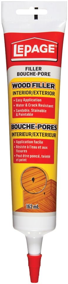 LePage Interior/Exterior Wood Filler, Repairs Cracks & Holes, Water-Resistant, 162-mL M3