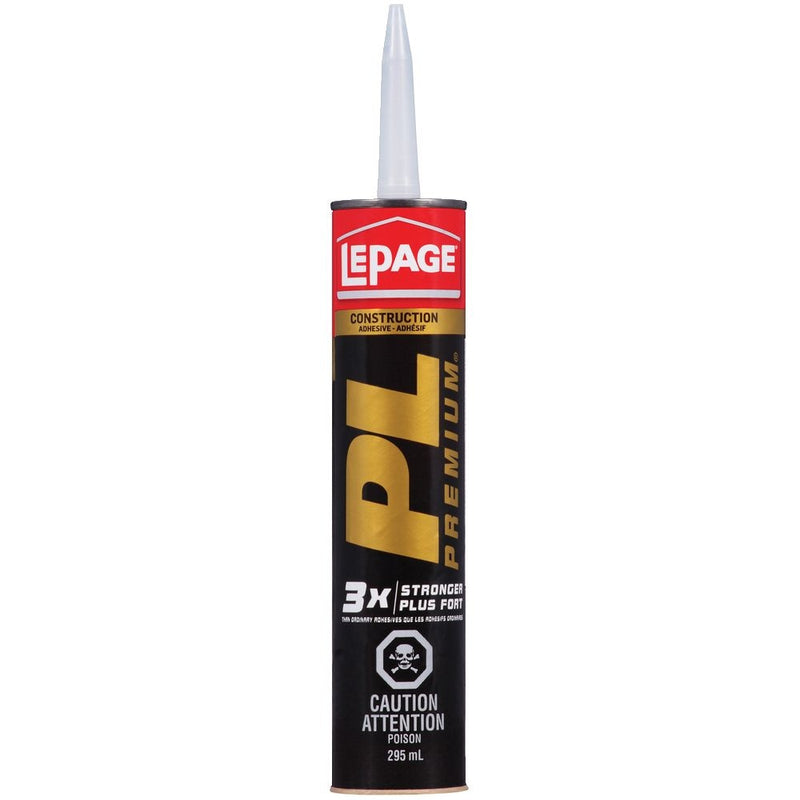 LePage PL Premium Construction Adhesive Glue, Indoor/Outdoor, Weather & Waterproof, 295-mL C4