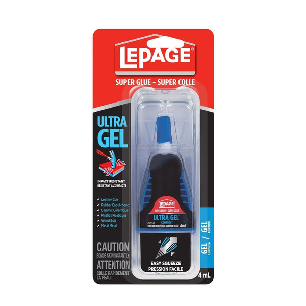 LePage Ultra Gel Super Glue Adhesive, Bonds Plastic/Metal/Wood/Rubber/Ceramic/Glass, 4-mL Y1