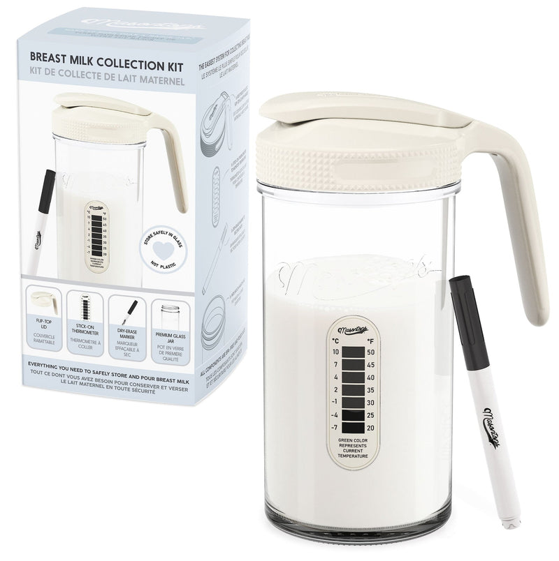Mason Jar Breast Milk Storage, Wide Mouth, Cream K8