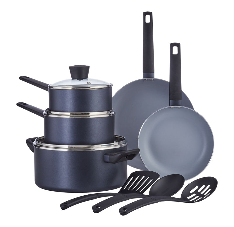 Master Chef Blue/Grey Non-Stick Cookware Set, 11-pc Q3