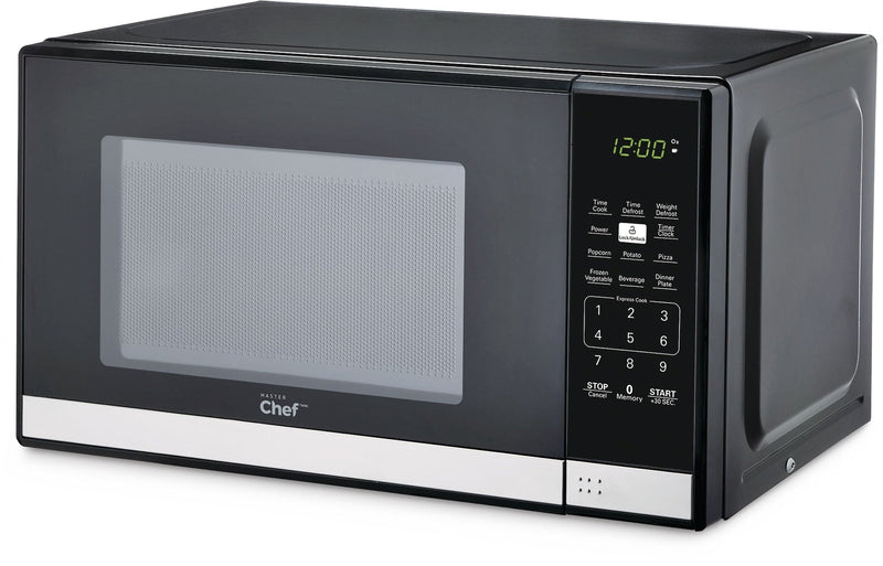 MASTER Chef Countertop Microwave, 700 W, Black Stainless Steel, 0.7-cu-ft P0