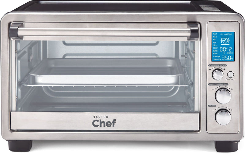 MASTER Chef Digital Convection Toaster Oven with 10 Functions, Stainless Steel, 6-Slices Q0