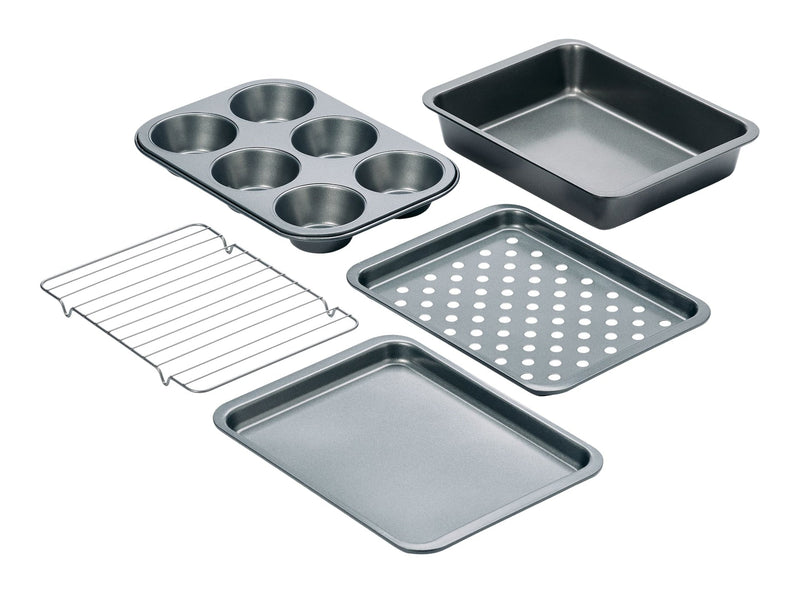 Master Chef Grey Non-Stick Toaster Oven Bakeware Set, 5-pc O6