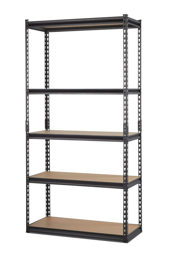 Mastercraft Adjustable 5-Shelf Steel Metal & Wood Storage Rack / Shelving Unit, 36 x 16 x 72-in X5