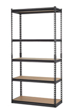 Mastercraft Adjustable 5-Shelf Steel Metal & Wood Storage Rack / Shelving Unit, 36 x 16 x 72-in