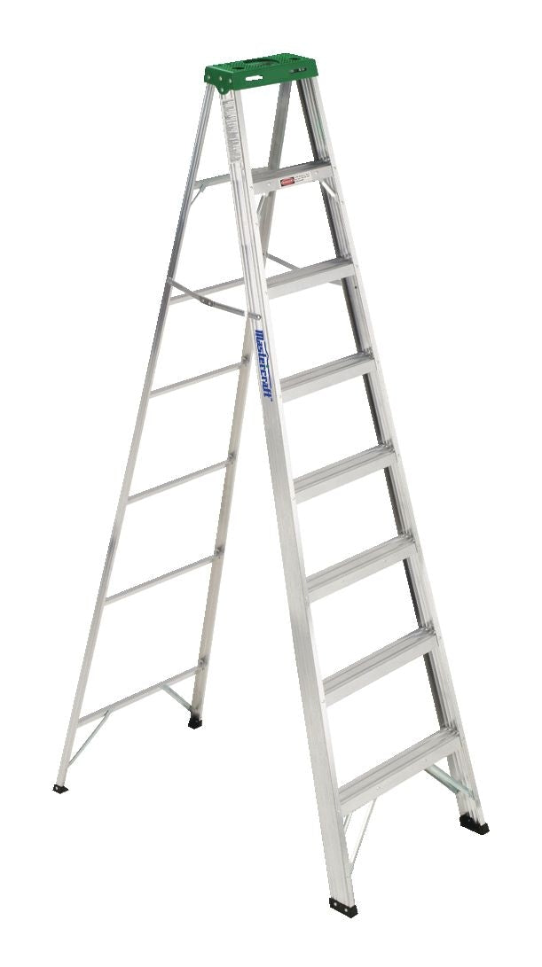 Mastercraft Grade 2 Aluminum Commercial Step Ladder, 8-ft, 225-lb Load Capacity K4