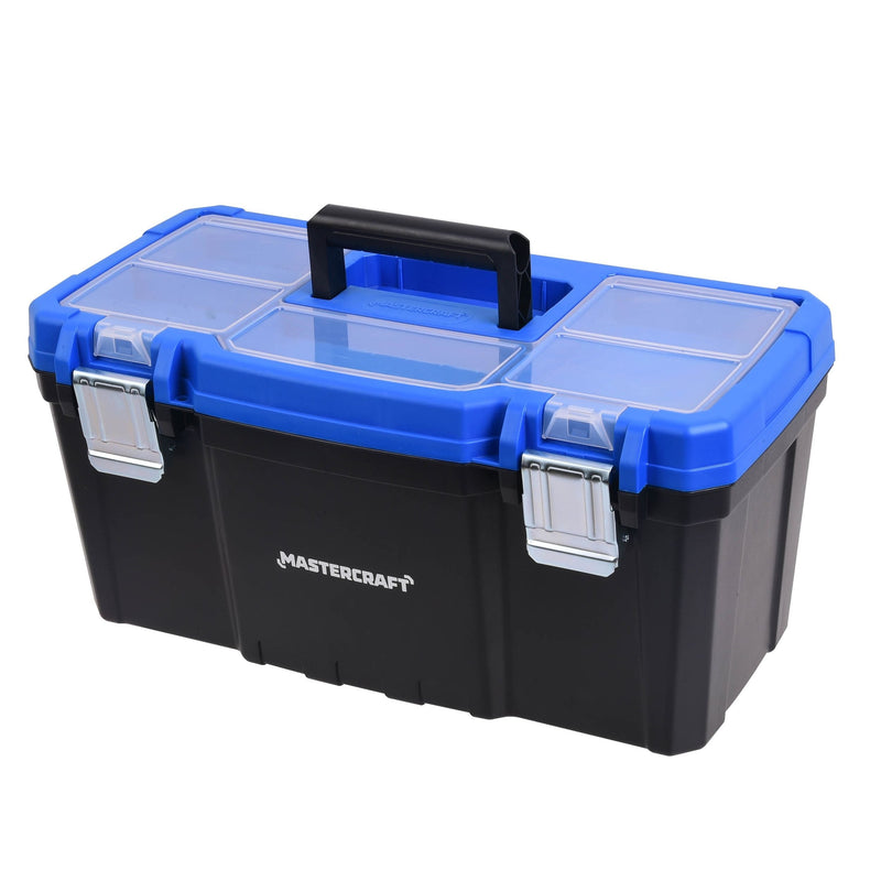 Mastercraft Portable Plastic Tool Box with Removable Tray & Tray Top, Blue, 19-in, Mastercraft Jumbo Hex Key Set/Allen Wrench Set, Metric, High... M9