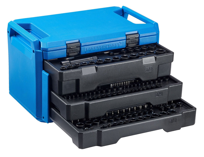Mastercraft Socket Set, SAE/Metric, CRV, Black Steel Finish, 260-pc G8