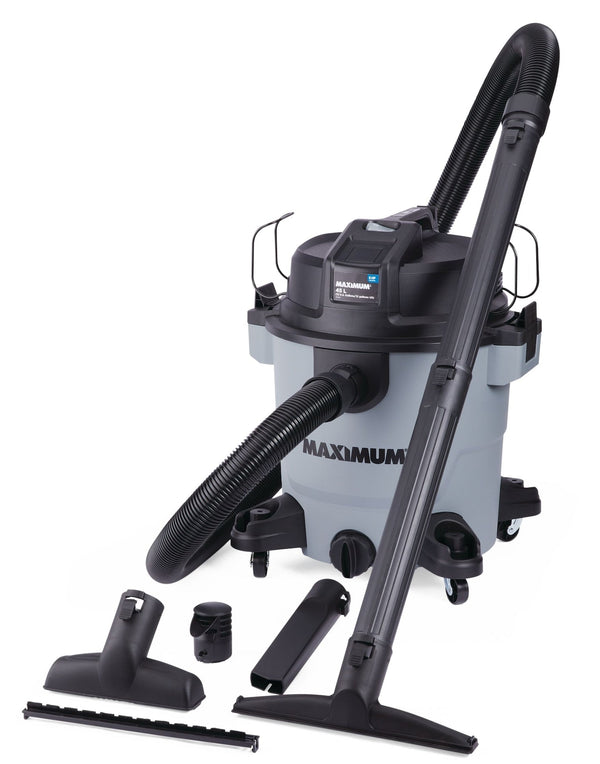 MAXIMUM VJH1211PF 6.0 Peak HP Portable Wet/Dry Shop Vacuum with Hose and Accessories, 45-L B4