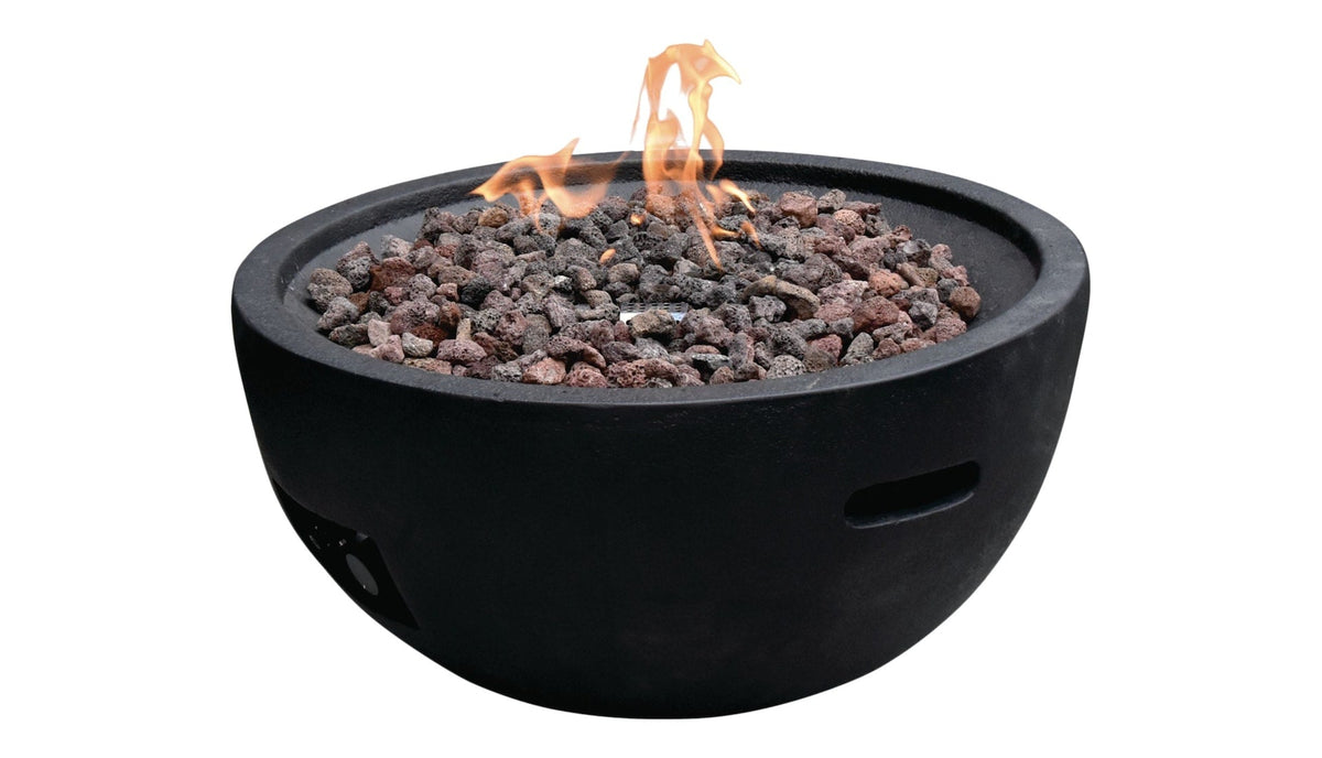 Modeno Jefferson Outdoor Gas-Fueled Fire Bowl with PVC Cover, 40,000 BTUs, 26 x 26 x 13-in