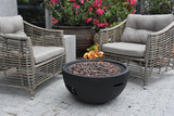 Modeno Jefferson Outdoor Gas-Fueled Fire Bowl with PVC Cover, 40,000 BTUs, 26 x 26 x 13-in