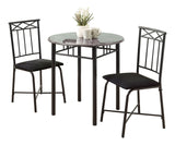 Monarch Transitional Dining Set, Grey, 3-pcs