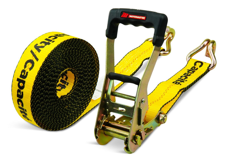 MotoMaster 10,000-lb Commercial Ratchet Tie Down Straps, with Ultra Padded Handles, 2-in x 30-ft D2