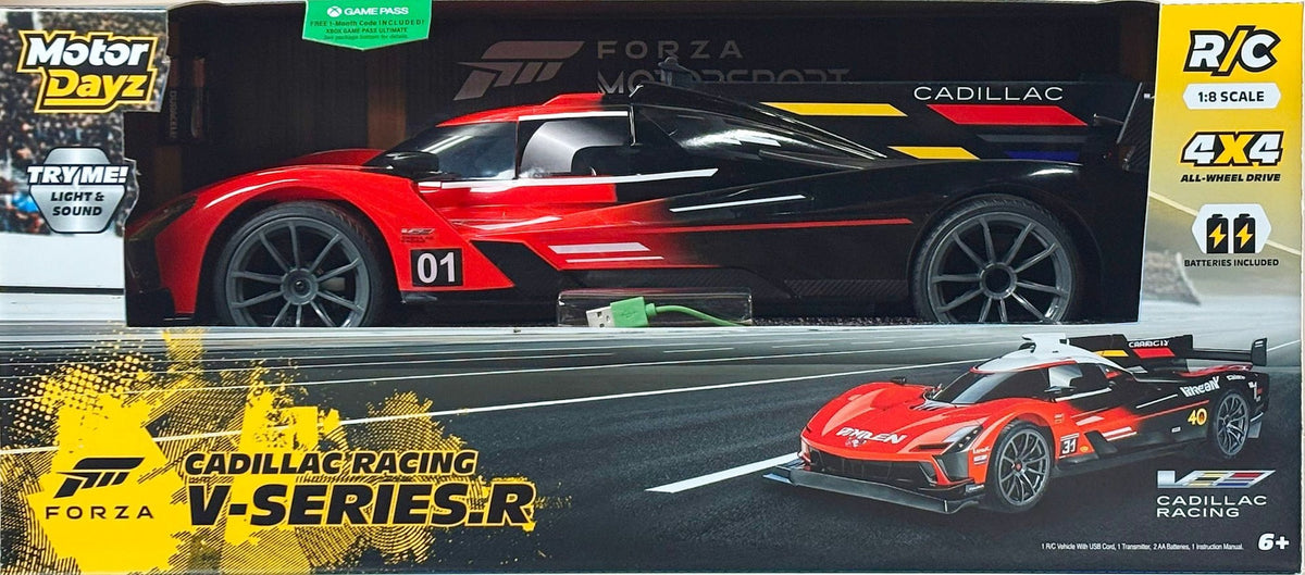 MotorDayz 1:8 R/C USB-Powered Cadillac V-Series Forza Motorsport Cover Feature Toy Vehicle for Ages 6+
