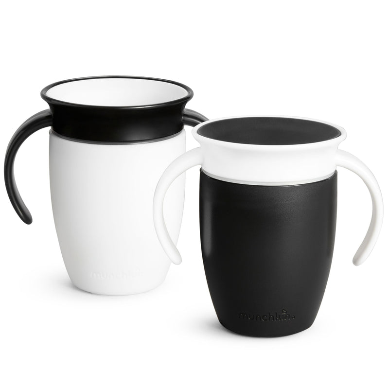 Munchkin Miracle 360° Black & White Trainer Cup, 7-oz, 2-pk B2