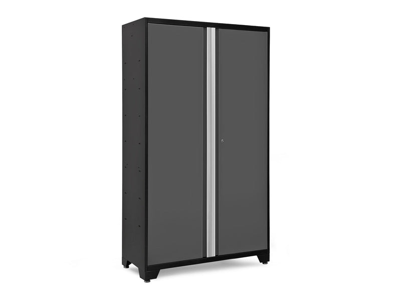 NewAge Bold Series Lockable 24-Gauge Steel RTA Storage Locker with 3 Shelves, Grey/Black, 48-in H8