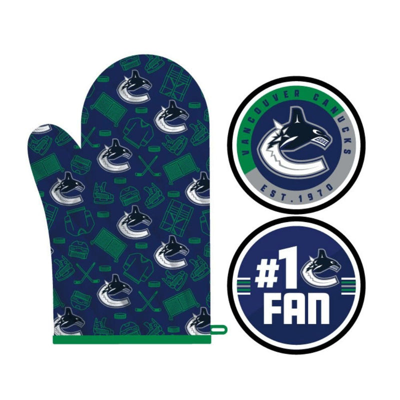 NHL Vancouver Canucks Kitchen Oven Mitt Pot Holder Set, 2-pc J2