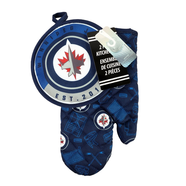 NHL Winnipeg Jets Kitchen Oven Mitt Pot Holder Set, 2-pc L7