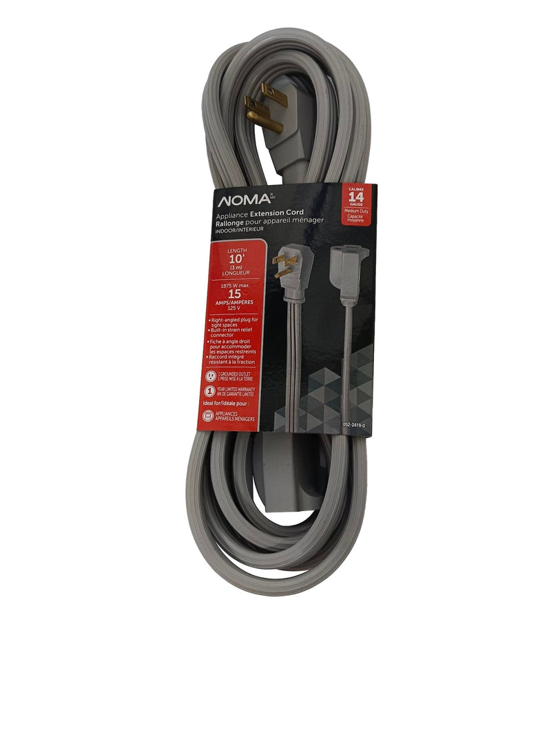 NOMA 14/3 15 Amp Appliance Extension Cord, Grey N8