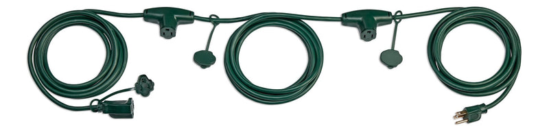 NOMA 25-ft Outdoor Extension Cord, 3 Outlets, Safety Cover, Green Y1