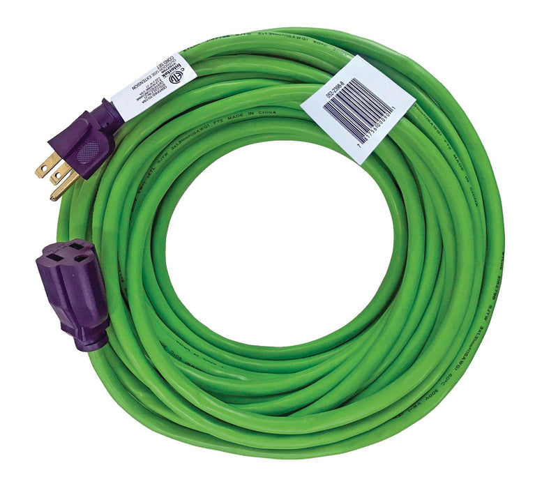 NOMA 50-ft 3-in 16/3 Outdoor Extension Cord with Grounded Outlet, Lime Green E3