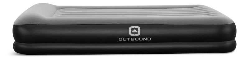 Outbound Double High Flocked Airbed, Queen, Grey I0